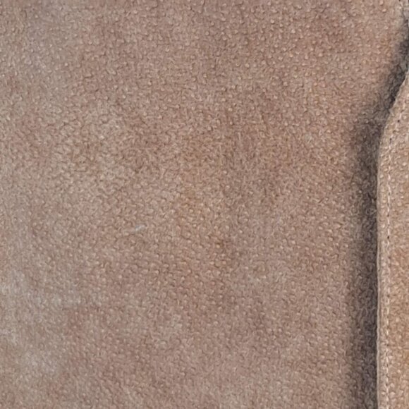 Greatland Apparel Size Medium Brown Leather Vest Nylon Back Vintage EUC - Picture 3 of 11